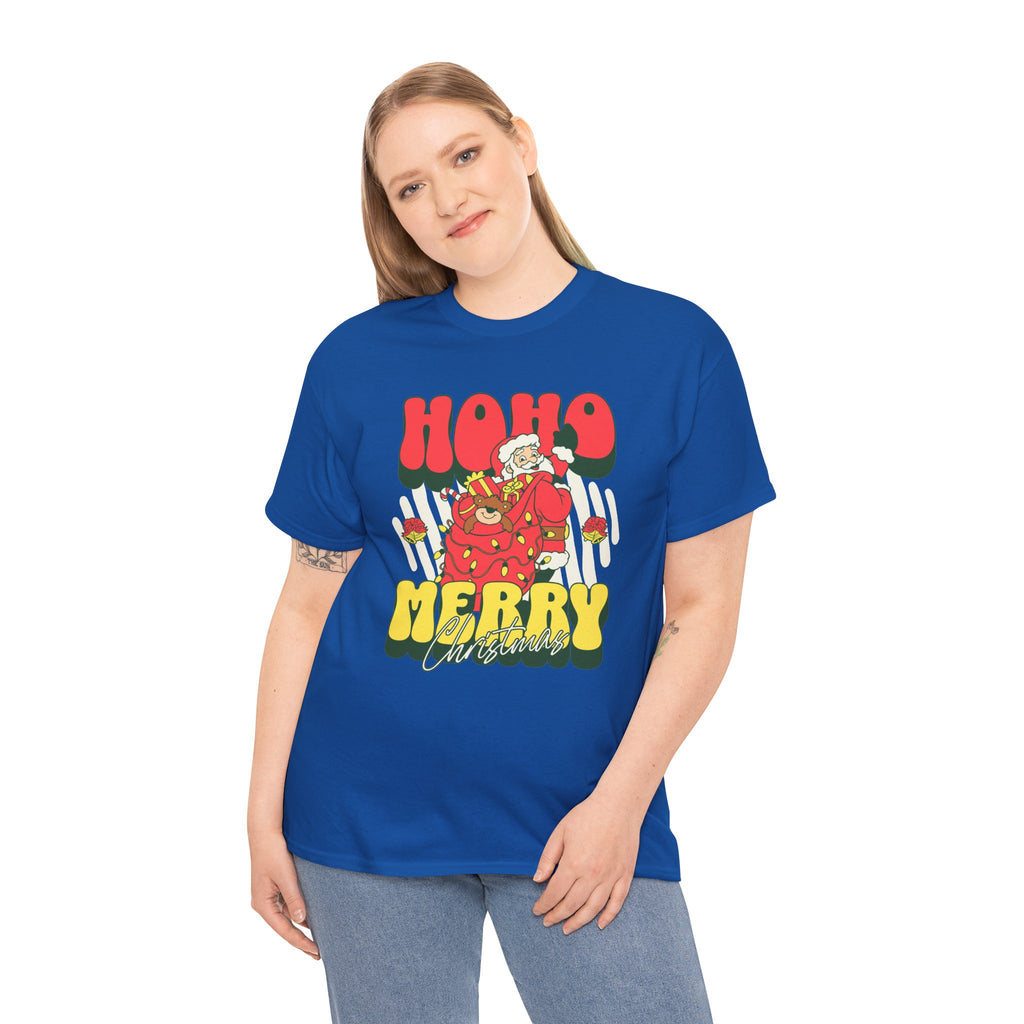 Retro Santa Christmas Shirt, Ho Ho Merry Christmas Tee, Vintage Holiday Graphic T-Shirt, Cute Santa Claus Gift