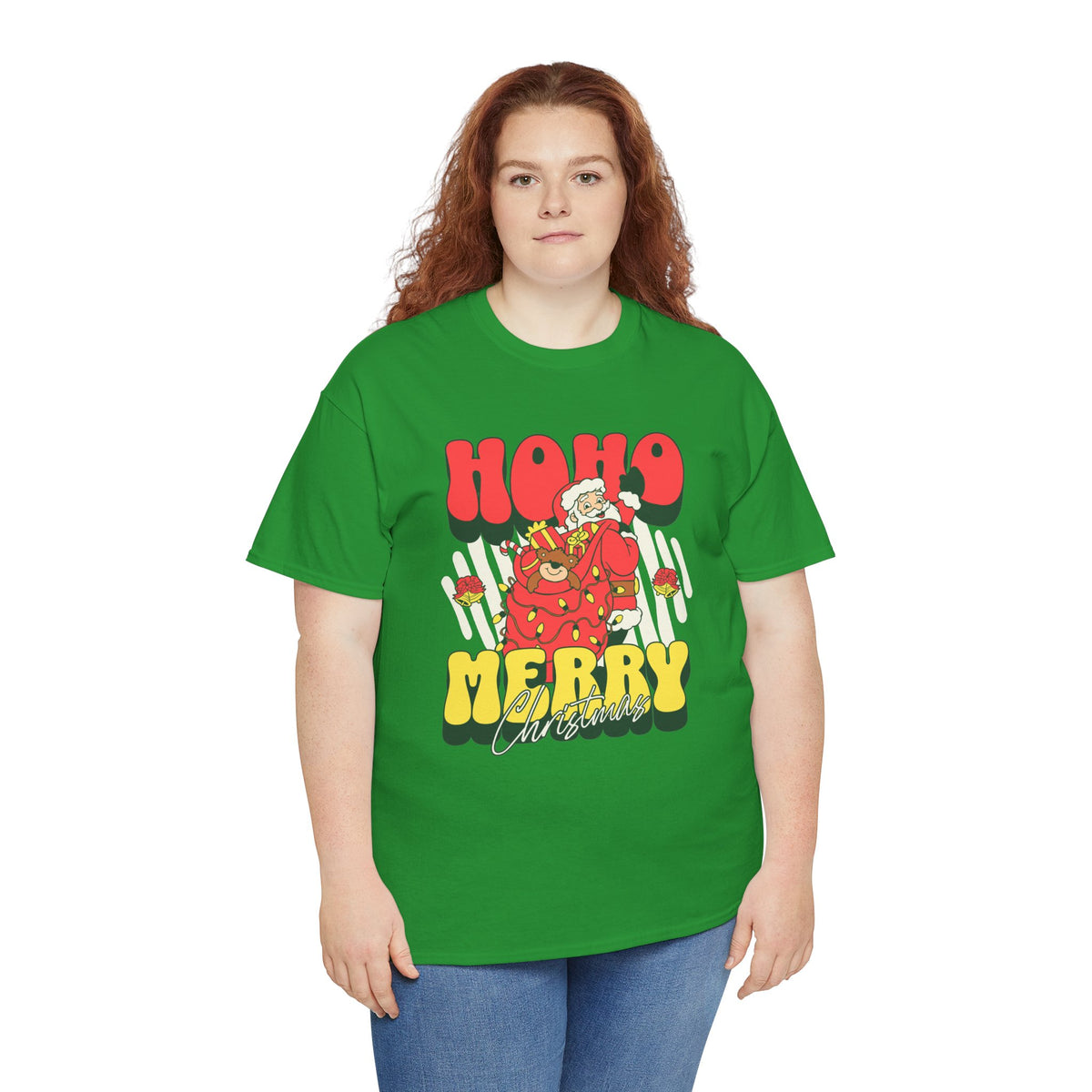 Retro Santa Christmas Shirt, Ho Ho Merry Christmas Tee, Vintage Holiday Graphic T-Shirt, Cute Santa Claus Gift