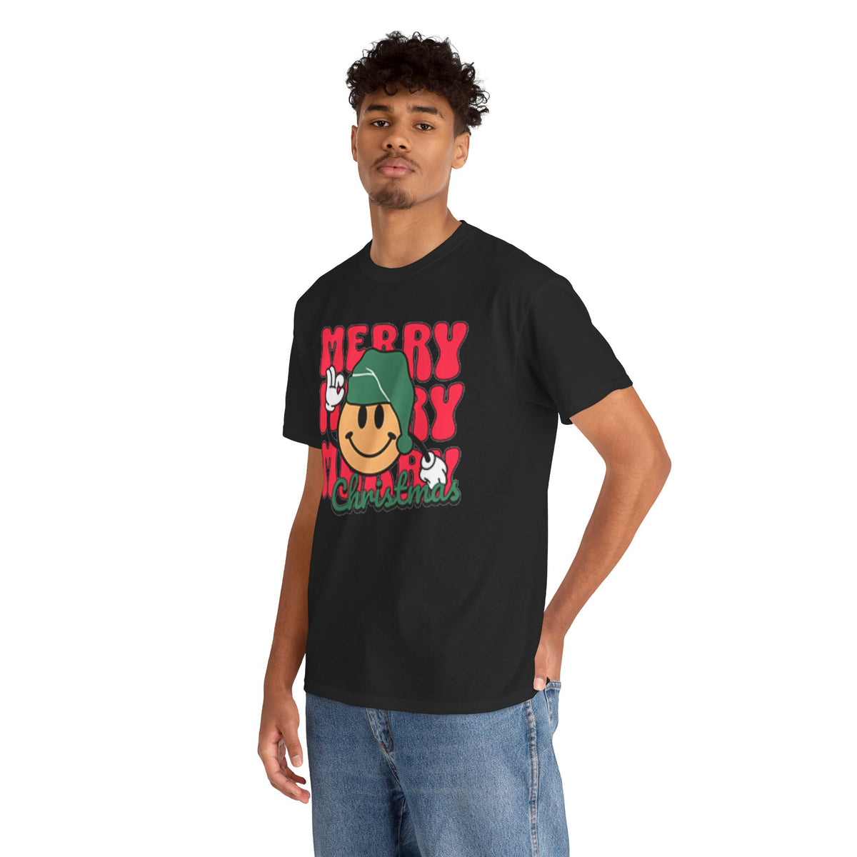 Groovy Christmas Shirt, Retro Smiley Face Christmas Tee, Cute Merry Xmas Graphic T-Shirt, Trendy Holiday Gift