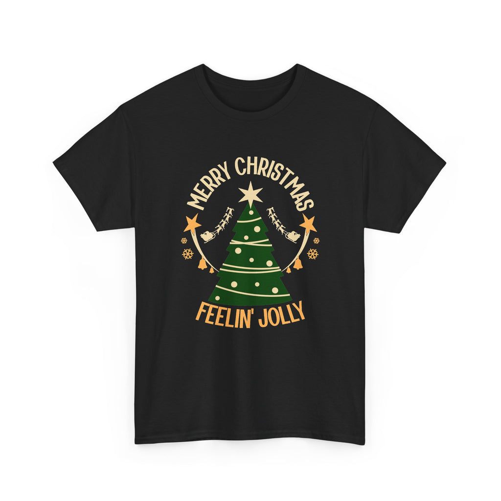 Feelin Jolly Christmas Shirt, Retro Christmas Tree Tee, Merry Christmas Graphic T-Shirt, Vintage Holiday Gift