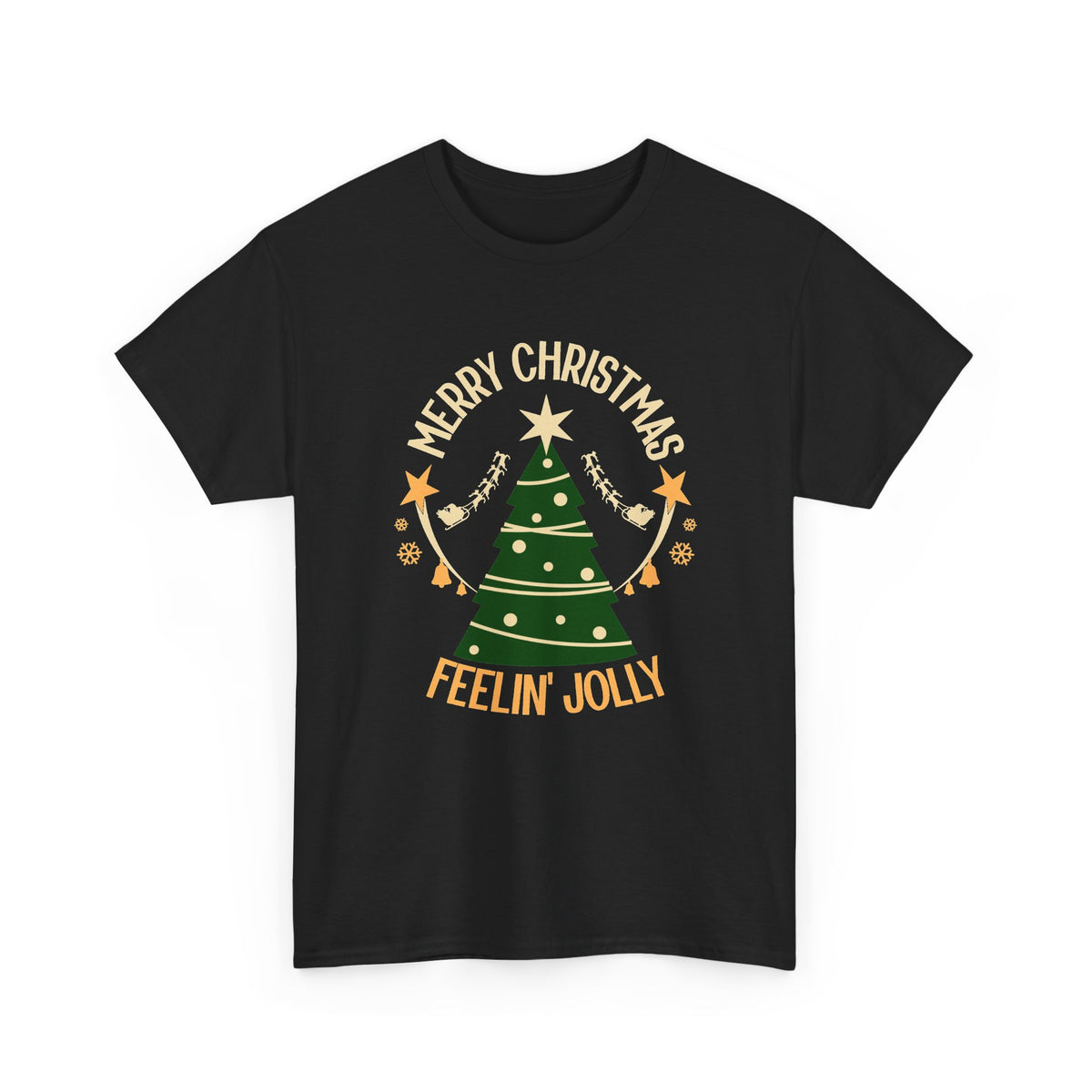 Feelin Jolly Christmas Shirt, Retro Christmas Tree Tee, Merry Christmas Graphic T-Shirt, Vintage Holiday Gift