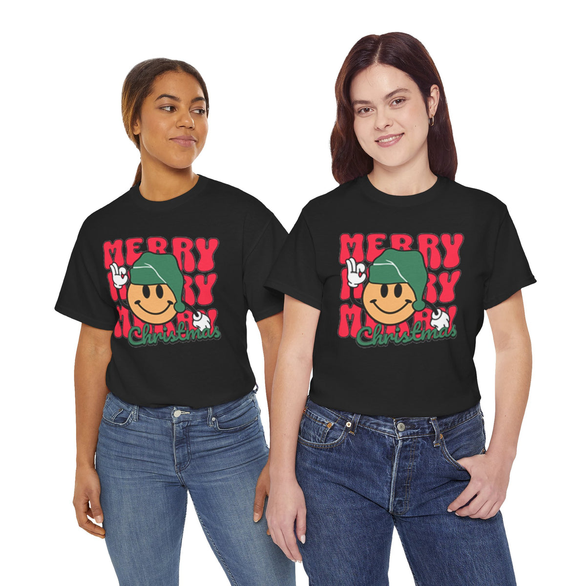 Groovy Christmas Shirt, Retro Smiley Face Christmas Tee, Cute Merry Xmas Graphic T-Shirt, Trendy Holiday Gift