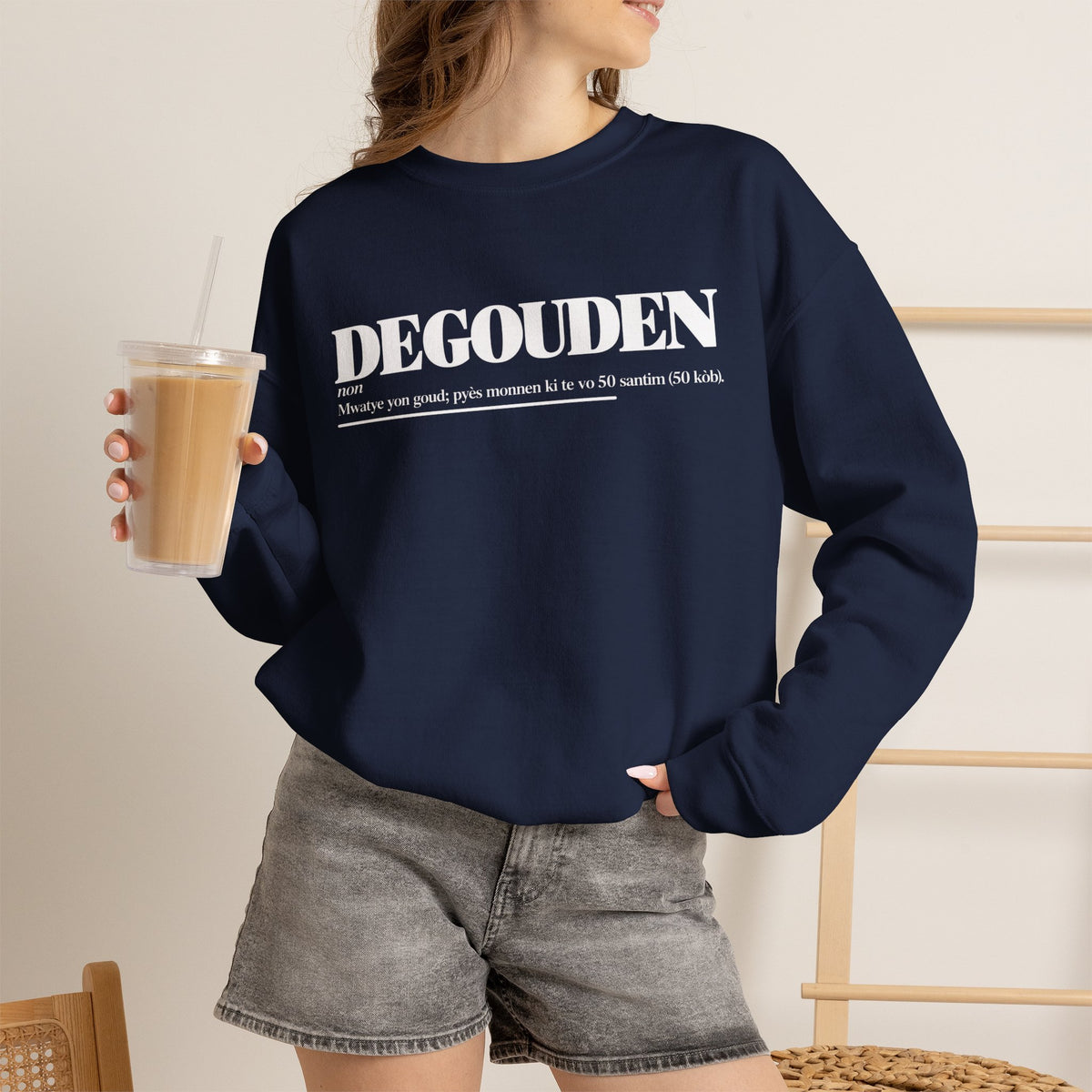 DEGOUDEN Haitian Creole Definition Gen Z Crewneck Sweatshirt