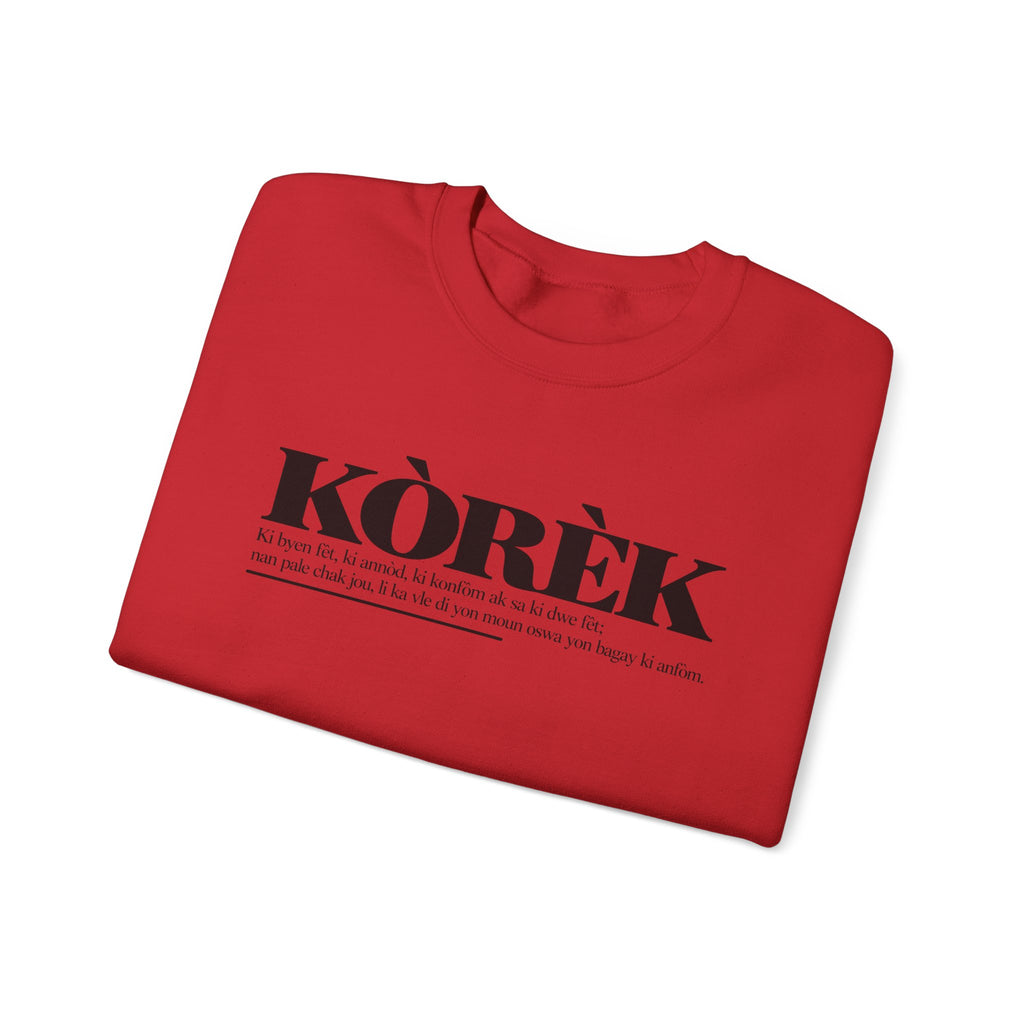 KÒRÈK Haitian Creole Definition Gen Z Crewneck Sweatshirt