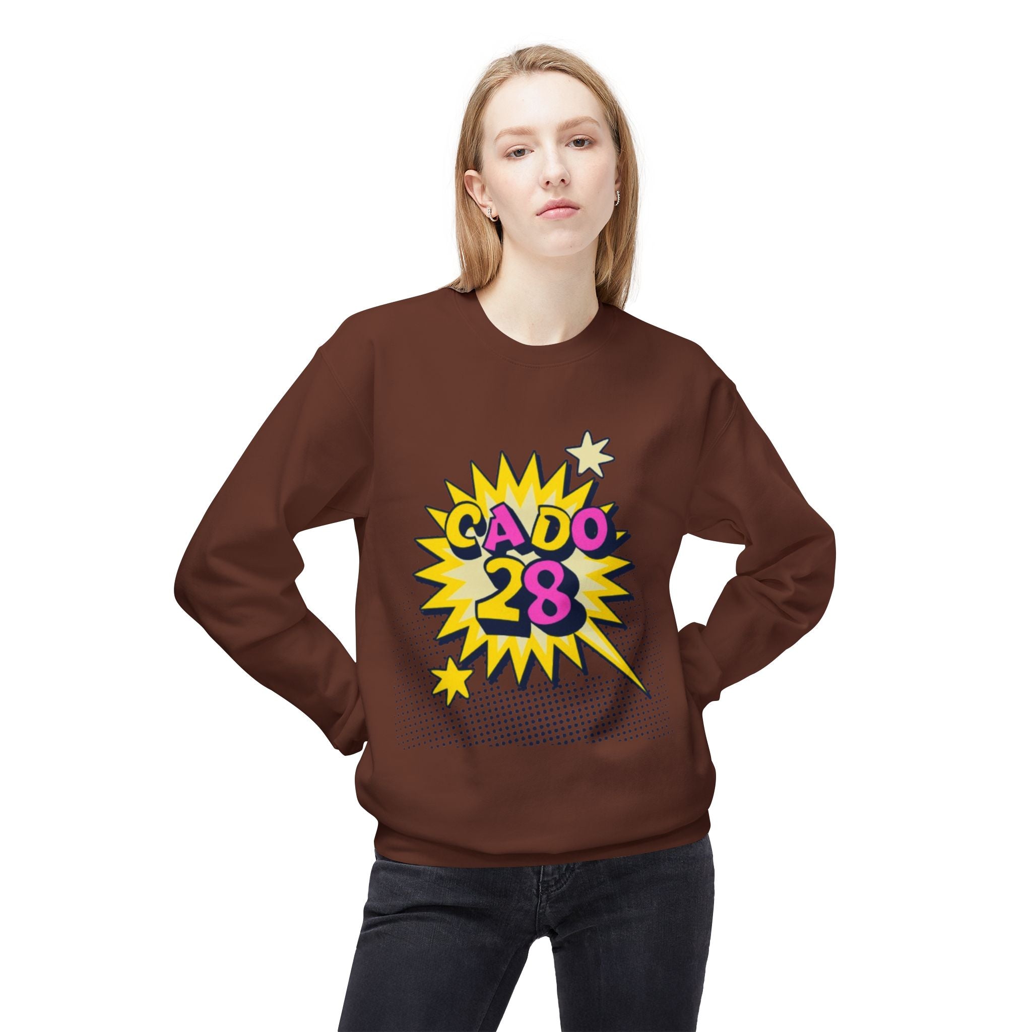 Cado 28 Sweatshirt, Funny Apparel for Teens, Casual Streetwear, Gift for Birthdays, Unisex Crewneck, Trendy Outfit