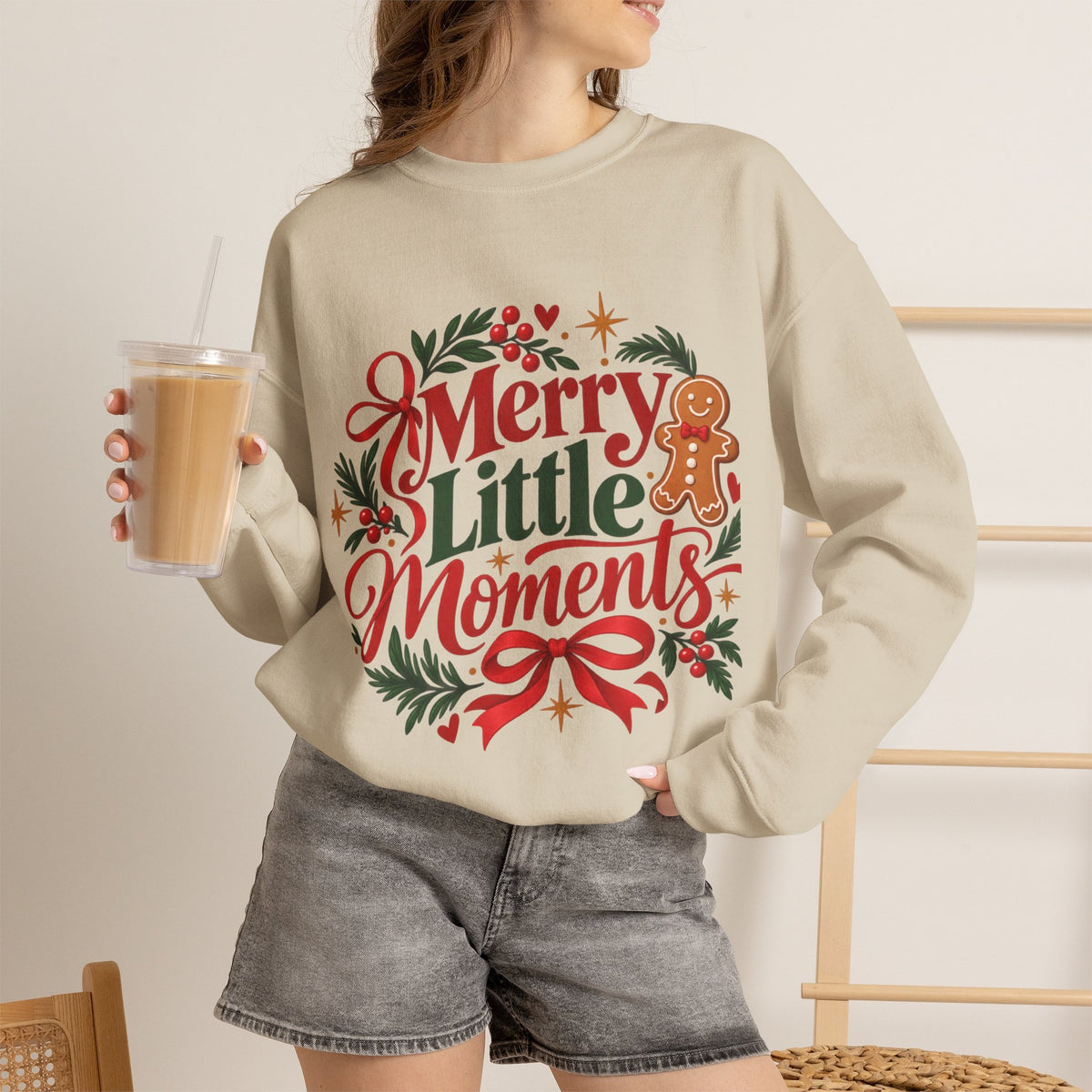 Merry Little Moments Sweatshirt, Retro Christmas Crewneck, Cute Holiday Sweater, Cozy Christmas Gift