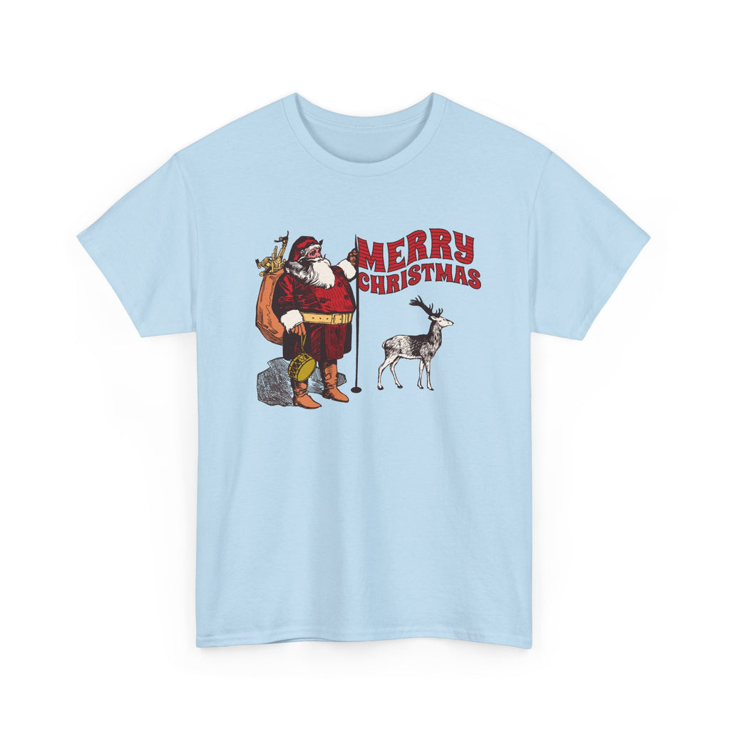 Vintage Santa Christmas Shirt, Retro Santa and Reindeer Tee, Old Fashioned Christmas Graphic T-Shirt, Nostalgic Holiday Gift