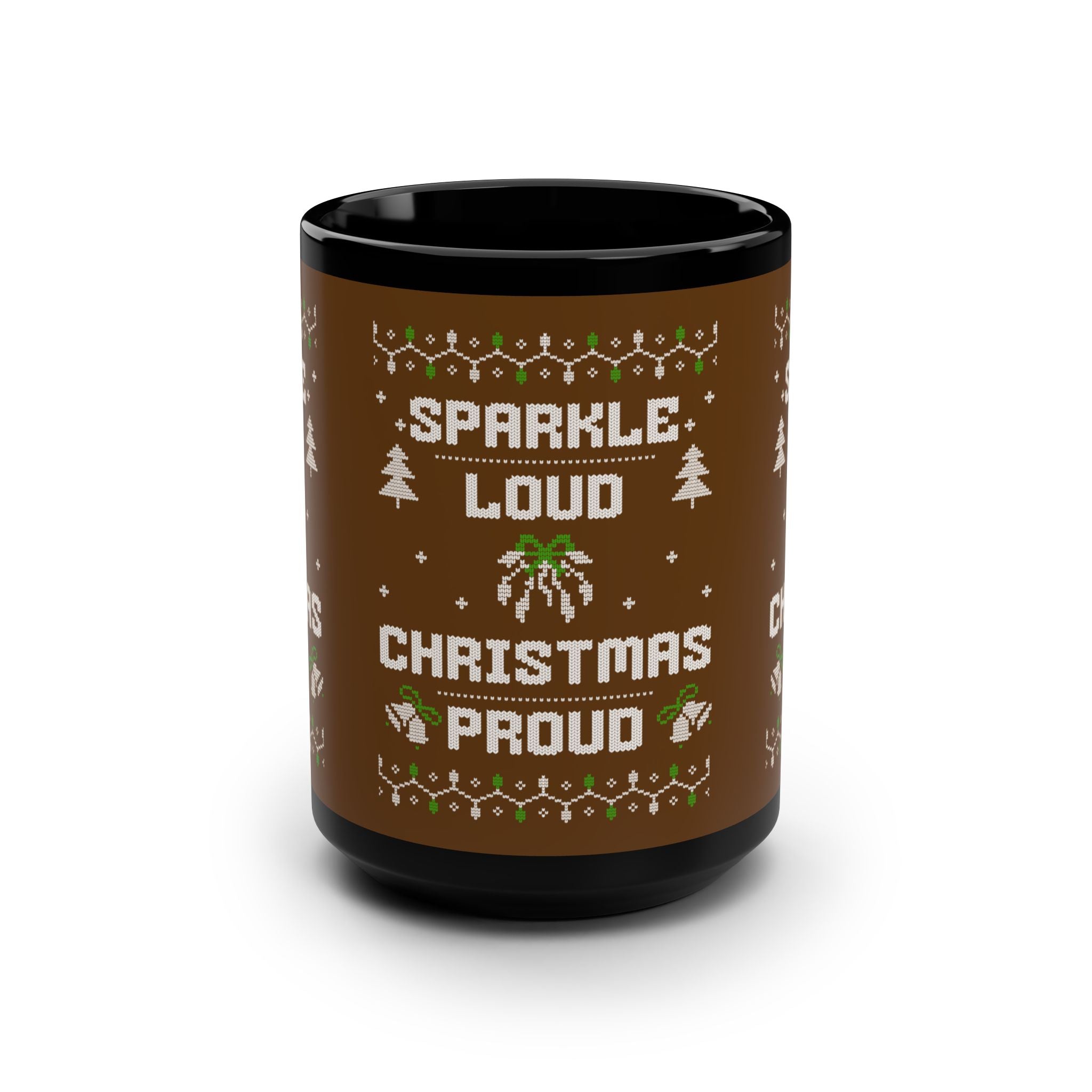 Brown Christmas Mug, 15oz