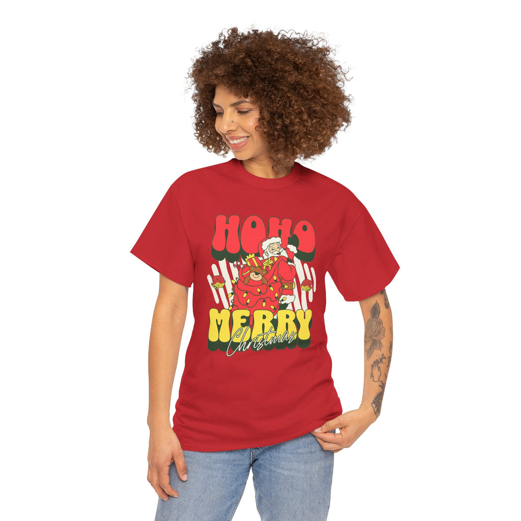 Retro Santa Christmas Shirt, Ho Ho Merry Christmas Tee, Vintage Holiday Graphic T-Shirt, Cute Santa Claus Gift