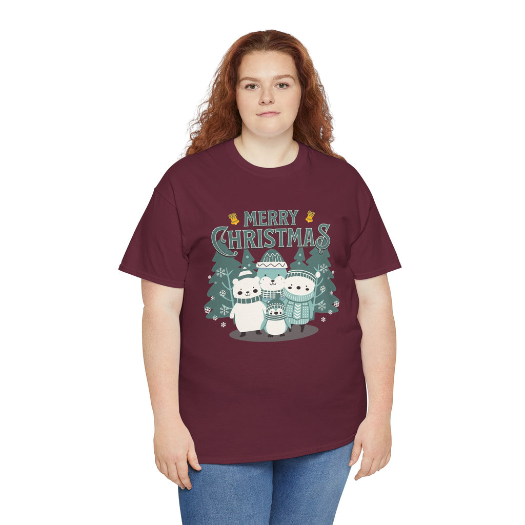 Cute Polar Bear Christmas Shirt, Merry Christmas Graphic Tee, Cozy Winter Animals T-Shirt, Penguin Holiday Gift