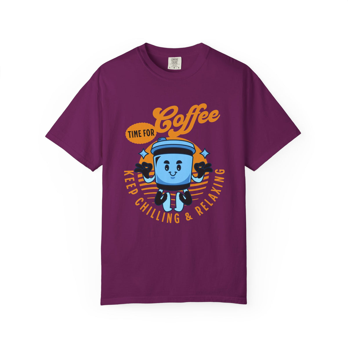 Coffee Lover's Unisex Sonhco T-shirt - Time For Coffee Keep Chilling and Relaxing
