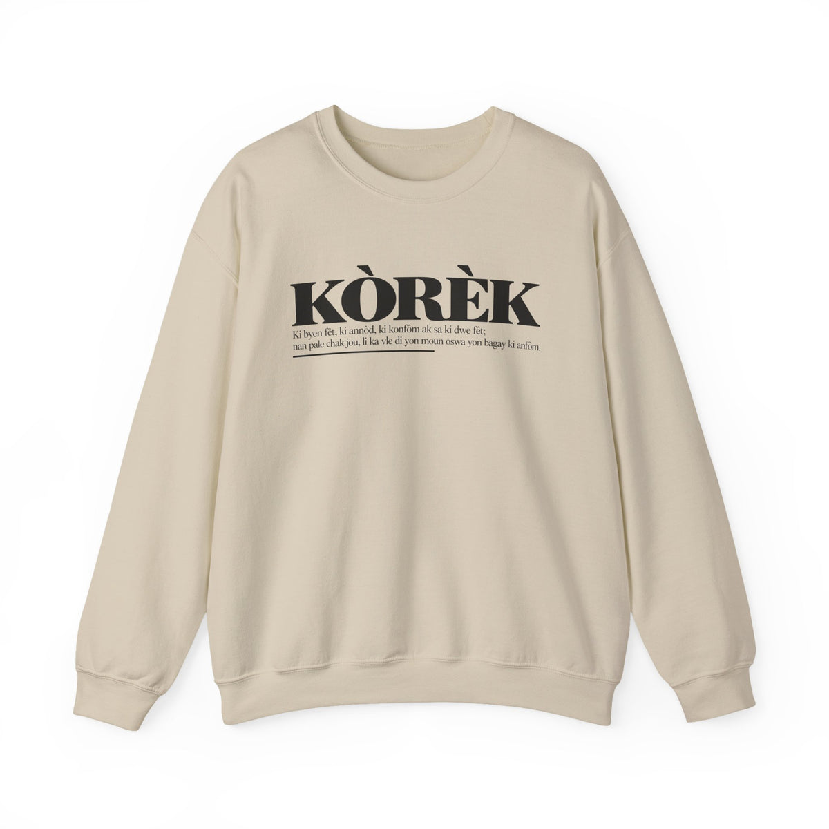 KÒRÈK Haitian Creole Definition Gen Z Crewneck Sweatshirt