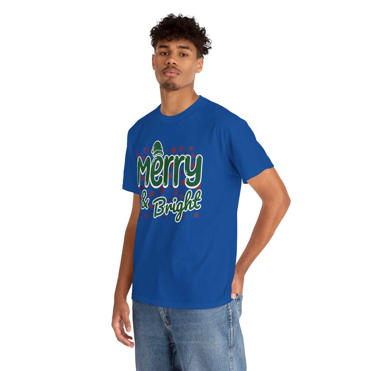 Merry and Bright Christmas Shirt, Retro Holiday Graphic Tee, Vintage Christmas T-Shirt, Festive Xmas Gift