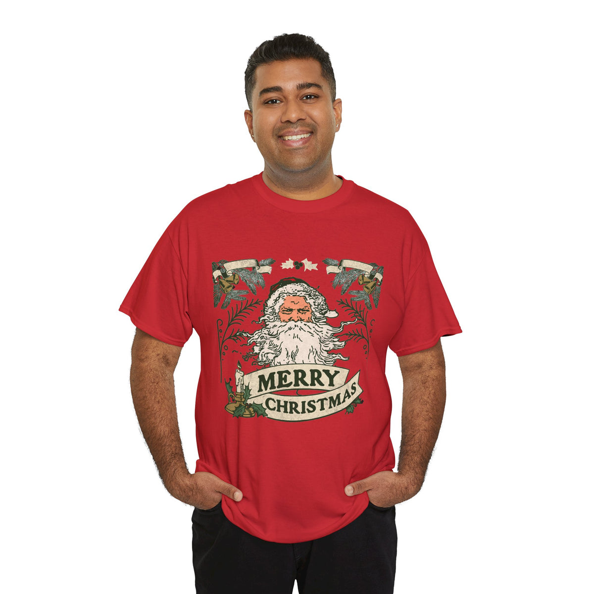 Vintage Santa Christmas Shirt, Retro Merry Christmas Tee, Old Fashioned Santa Graphic T-Shirt, Nostalgic Holiday Gift
