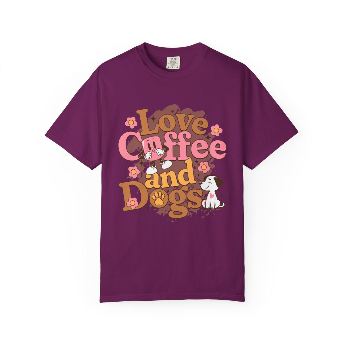 Coffee And Dog Lover's Unisex Sonhco T-shirt - Time For Coffee Keep Chilling and Relaxing