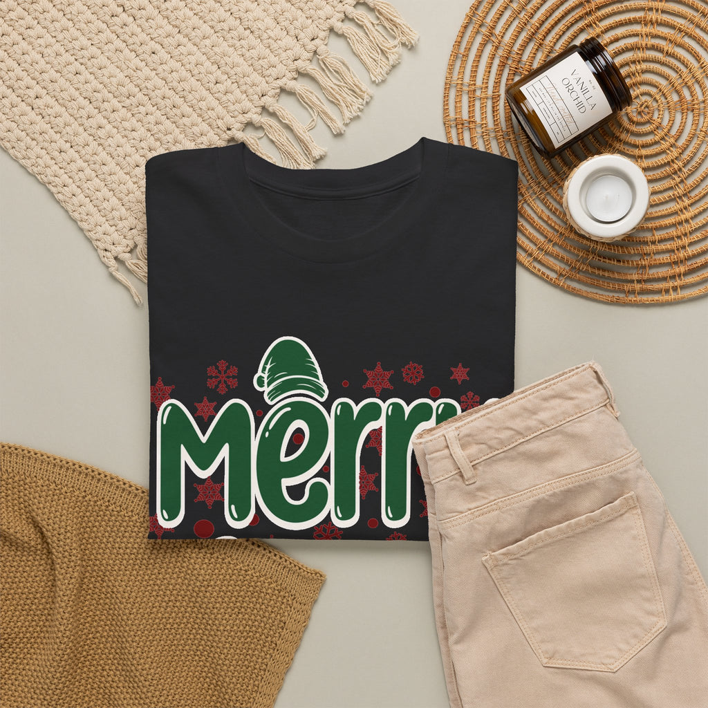 Merry and Bright Christmas Shirt, Retro Holiday Graphic Tee, Vintage Christmas T-Shirt, Festive Xmas Gift