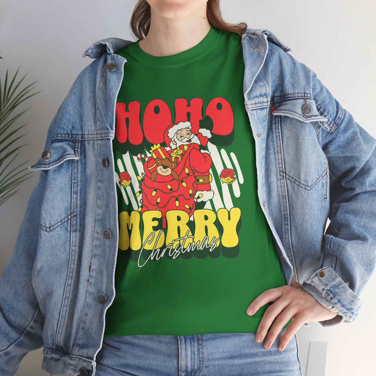 Retro Santa Christmas Shirt, Ho Ho Merry Christmas Tee, Vintage Holiday Graphic T-Shirt, Cute Santa Claus Gift