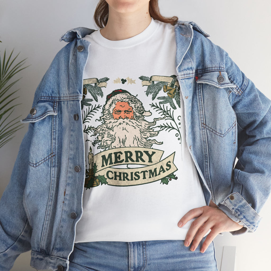 Vintage Santa Christmas Shirt, Retro Merry Christmas Tee, Old Fashioned Santa Graphic T-Shirt, Nostalgic Holiday Gift