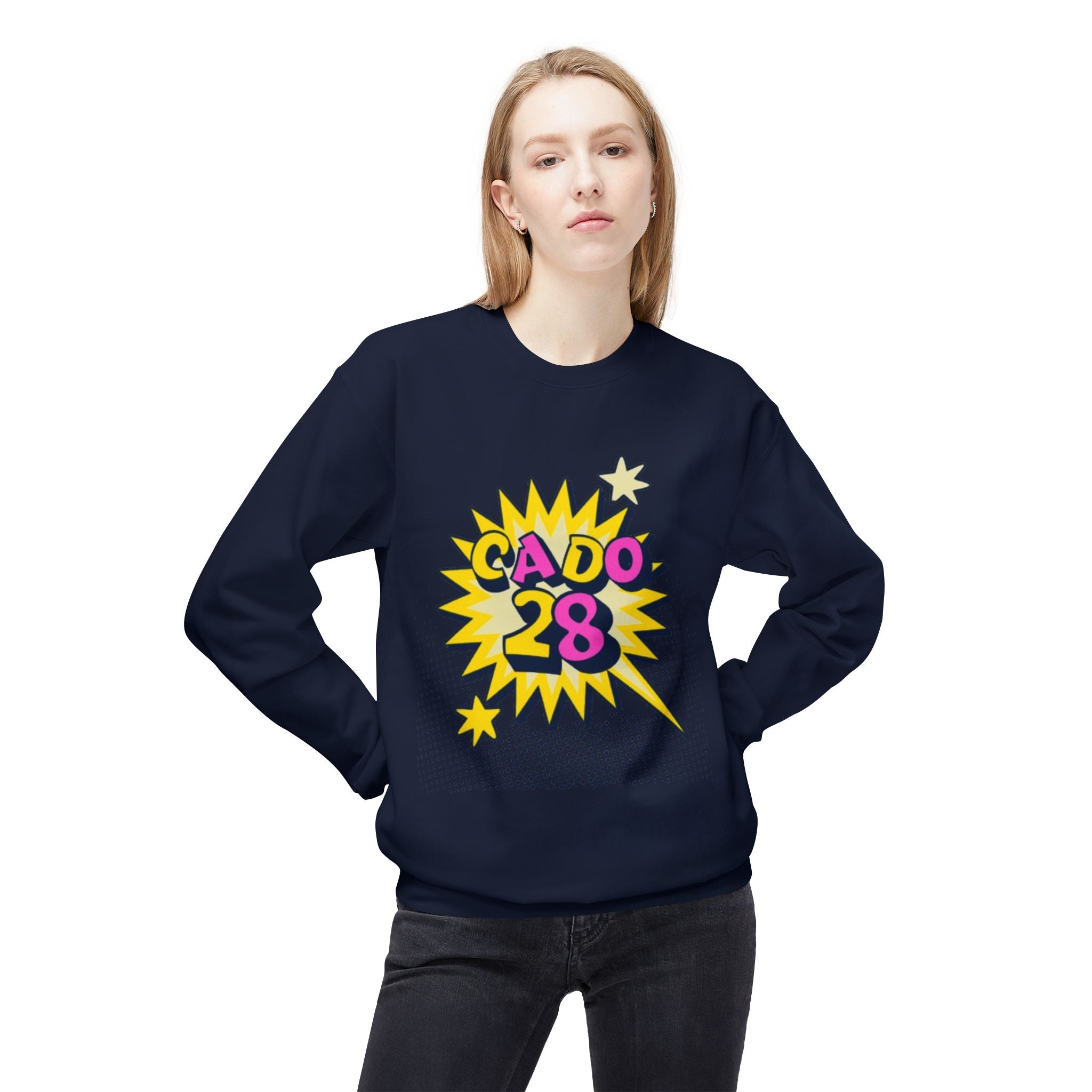 Cado 28 Sweatshirt, Funny Apparel for Teens, Casual Streetwear, Gift for Birthdays, Unisex Crewneck, Trendy Outfit