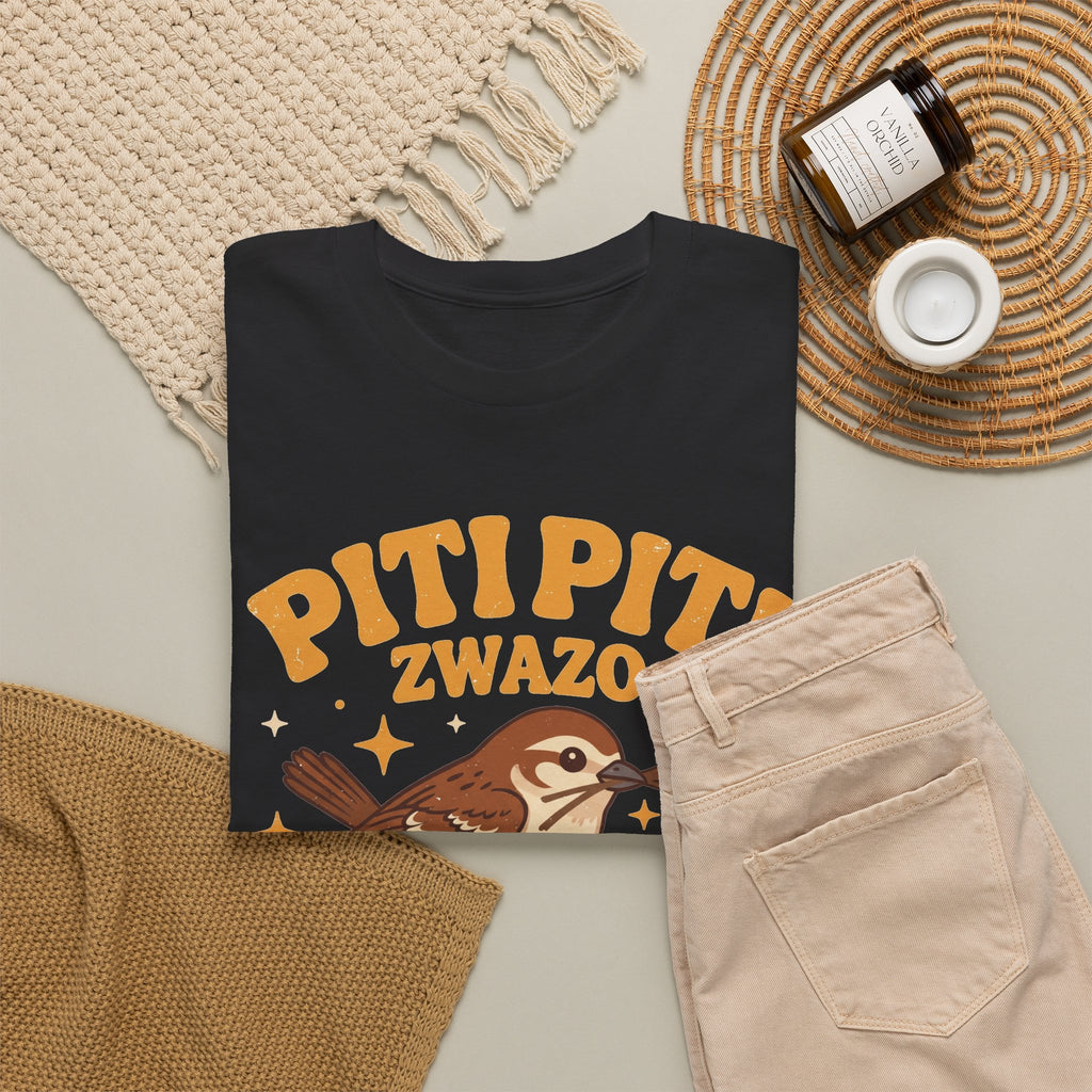 Piti Piti Zwazo Fè Nich Li – Haitian Creole Graphic T-Shirt