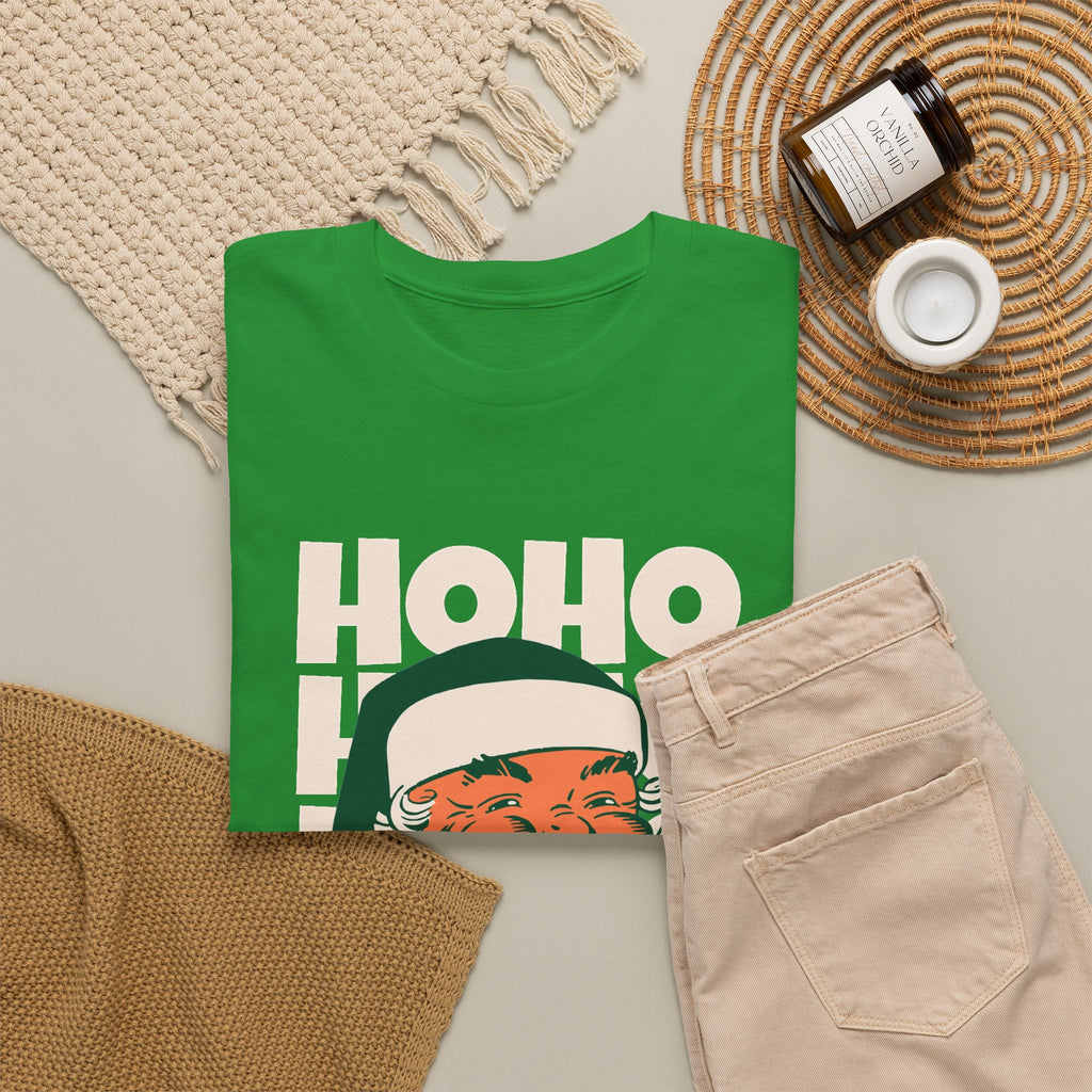 Retro Santa Ho Ho Ho Shirt, Merry Christmas Graphic Tee, Vintage Holiday T-Shirt, Funny Santa Christmas Gift