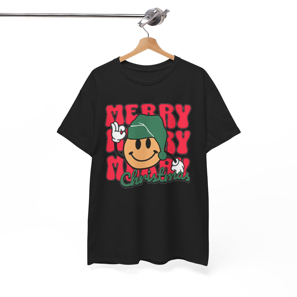 Groovy Christmas Shirt, Retro Smiley Face Christmas Tee, Cute Merry Xmas Graphic T-Shirt, Trendy Holiday Gift