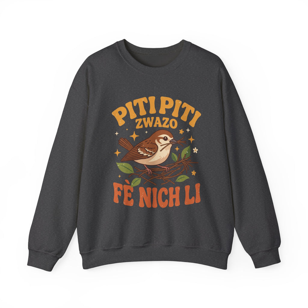 Piti Piti Zwazo Fè Nich Li – Haitian Creole Graphic T-Shirt | SONHCO