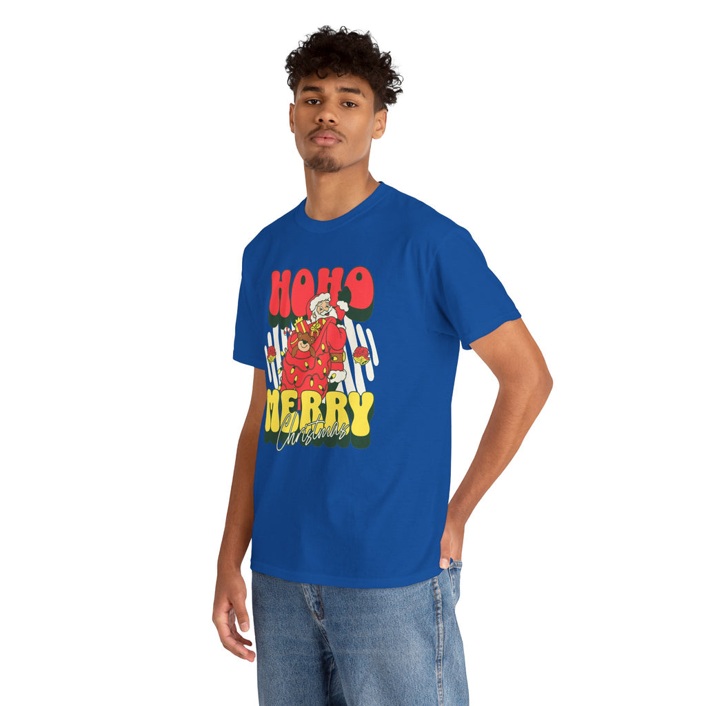 Retro Santa Christmas Shirt, Ho Ho Merry Christmas Tee, Vintage Holiday Graphic T-Shirt, Cute Santa Claus Gift