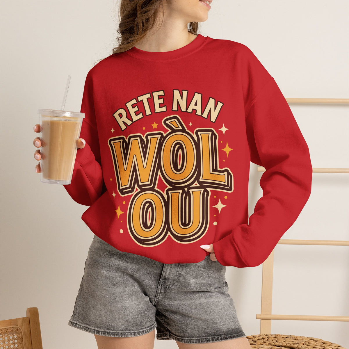 Rete Nan Wòl Ou – Haitian Creole Streetwear Graphic Sweatshirt