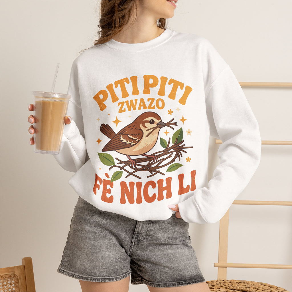 Piti Piti Zwazo Fè Nich Li – Haitian Creole Graphic T-Shirt | SONHCO