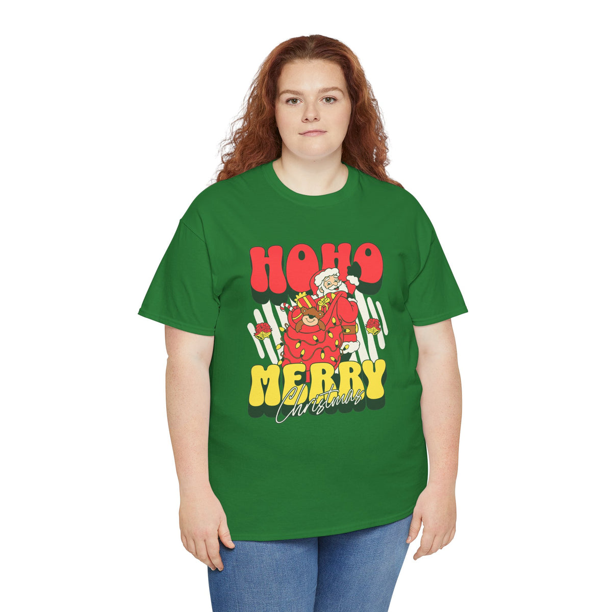 Retro Santa Christmas Shirt, Ho Ho Merry Christmas Tee, Vintage Holiday Graphic T-Shirt, Cute Santa Claus Gift