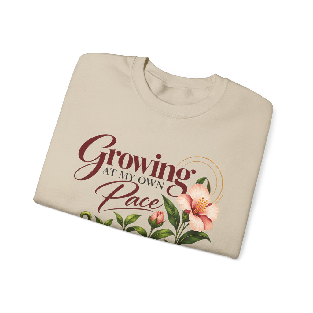 Growing at My Own Pace Sweatshirt, Floral Inspirational Crewneck, Self Growth Gift for Women