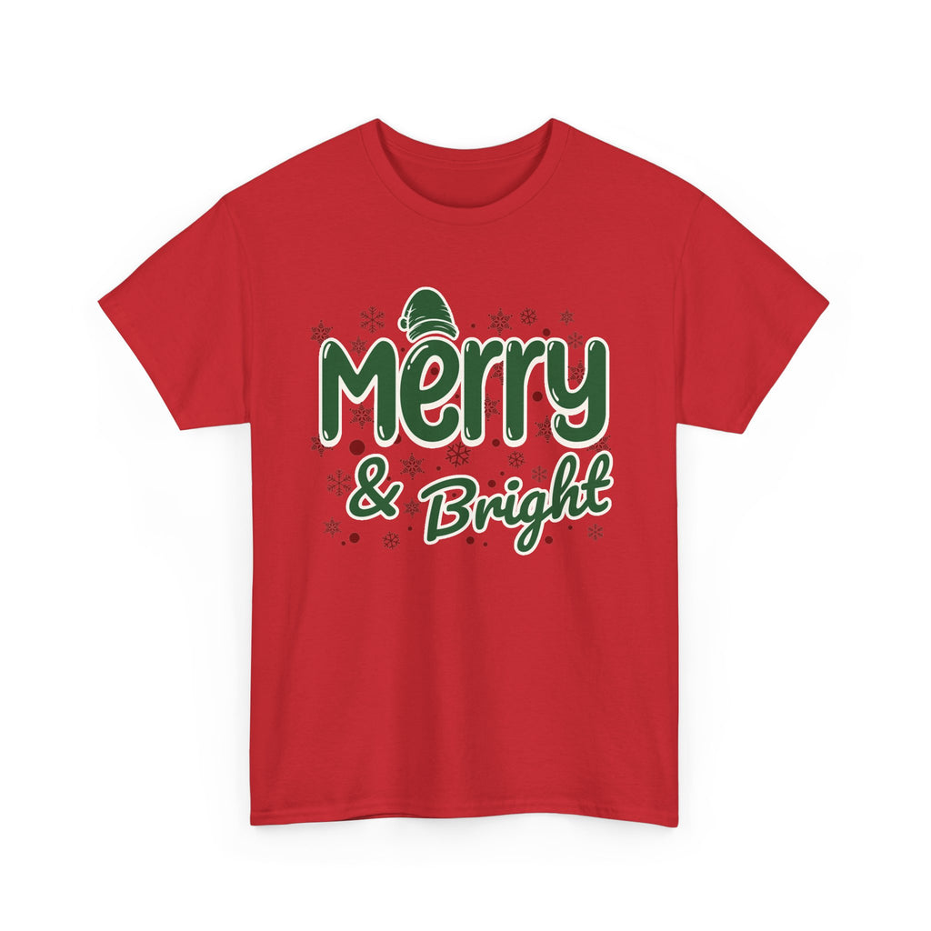 Merry and Bright Christmas Shirt, Retro Holiday Graphic Tee, Vintage Christmas T-Shirt, Festive Xmas Gift