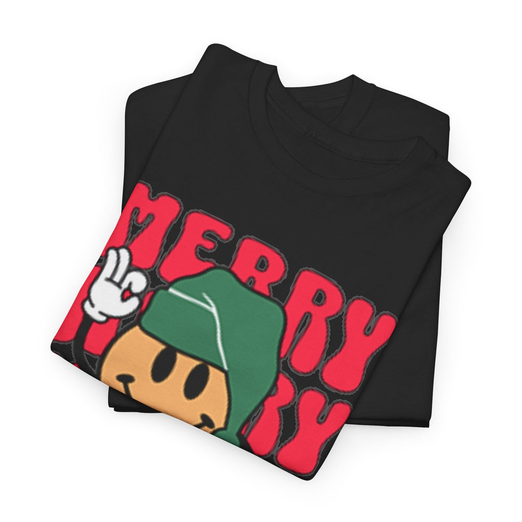 Groovy Christmas Shirt, Retro Smiley Face Christmas Tee, Cute Merry Xmas Graphic T-Shirt, Trendy Holiday Gift