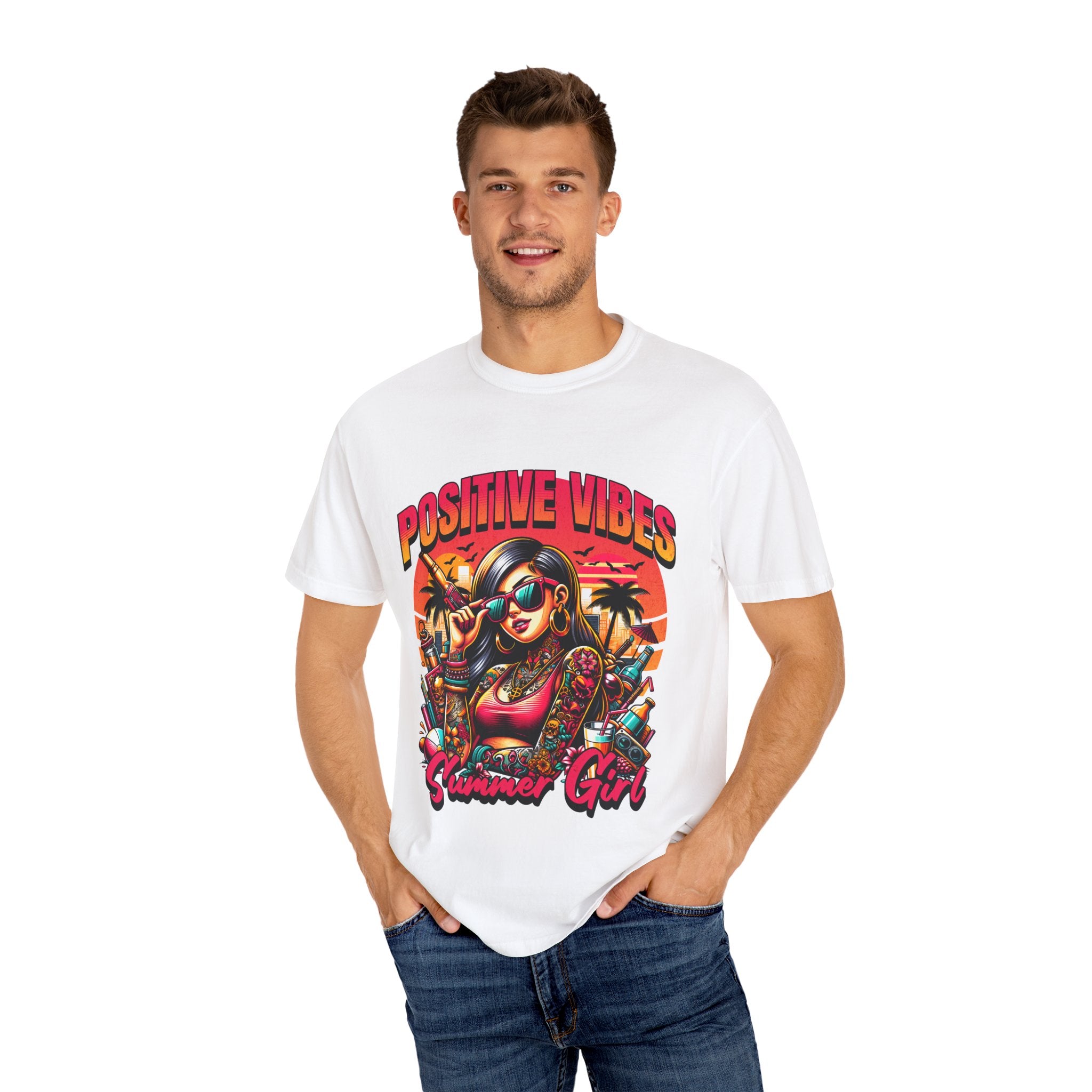 Summer Girl Vibes Unisex Garment-Dyed T-Shirt