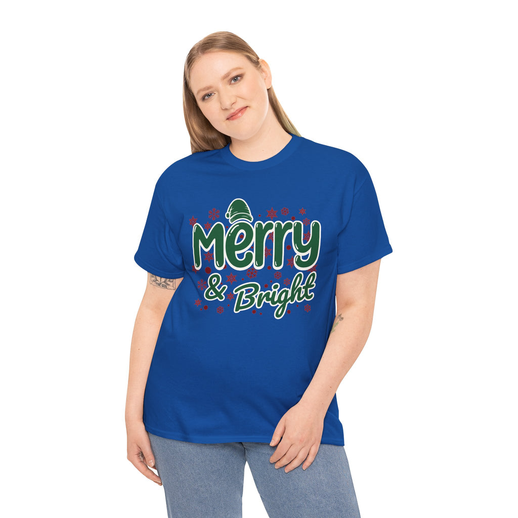 Merry and Bright Christmas Shirt, Retro Holiday Graphic Tee, Vintage Christmas T-Shirt, Festive Xmas Gift