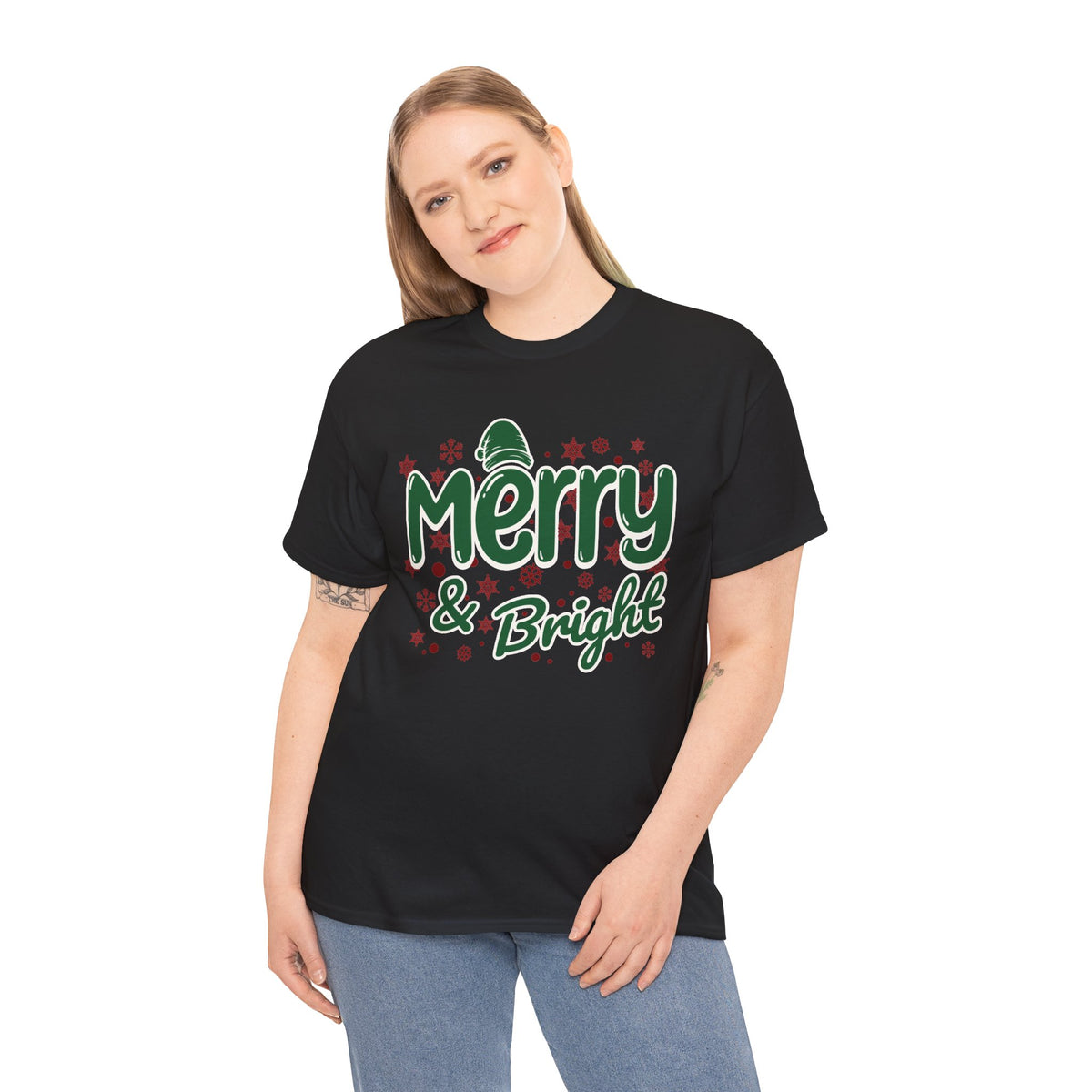 Merry and Bright Christmas Shirt, Retro Holiday Graphic Tee, Vintage Christmas T-Shirt, Festive Xmas Gift