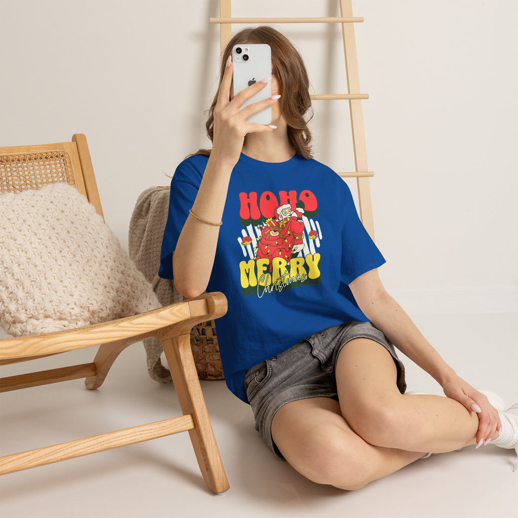 Retro Santa Christmas Shirt, Ho Ho Merry Christmas Tee, Vintage Holiday Graphic T-Shirt, Cute Santa Claus Gift