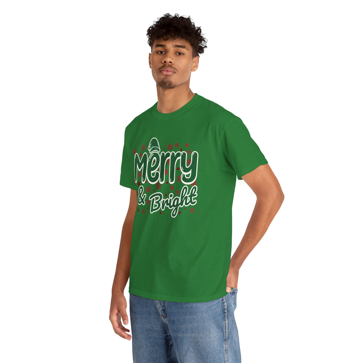 Merry and Bright Christmas Shirt, Retro Holiday Graphic Tee, Vintage Christmas T-Shirt, Festive Xmas Gift