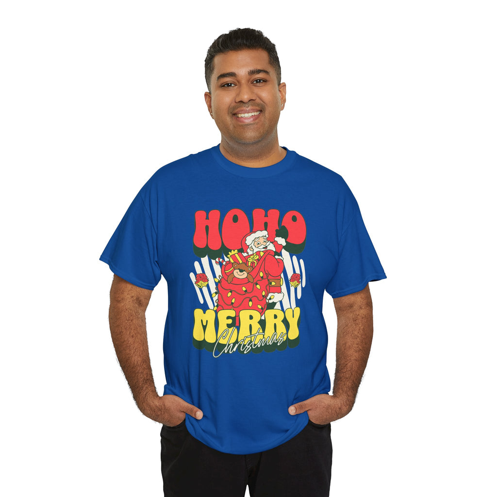 Retro Santa Christmas Shirt, Ho Ho Merry Christmas Tee, Vintage Holiday Graphic T-Shirt, Cute Santa Claus Gift