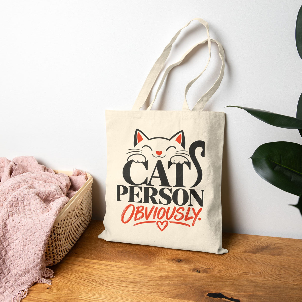 Cat Person. Obviously. — Funny Cat Lover Canvas Tote Bag