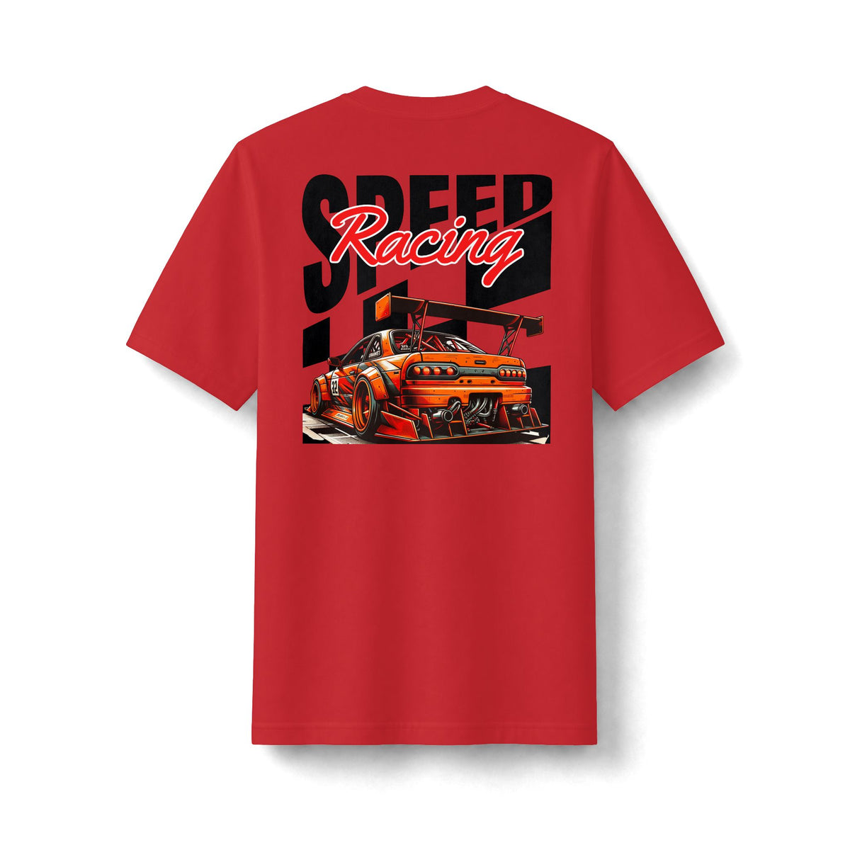 Racing Speed Graphic Tee — Vintage Drift Car Short-Sleeve Shirt