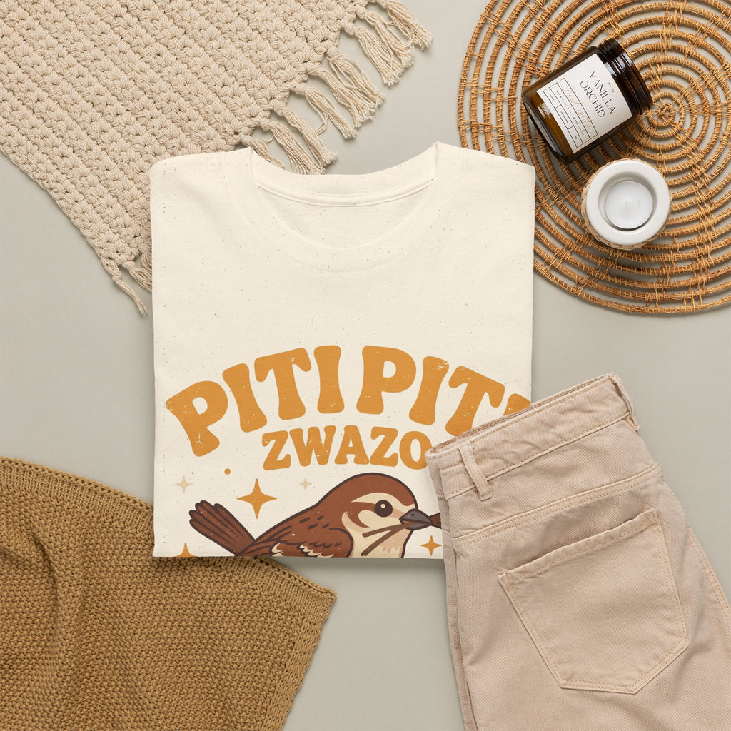 Piti Piti Zwazo Fè Nich Li – Haitian Creole Graphic T-Shirt