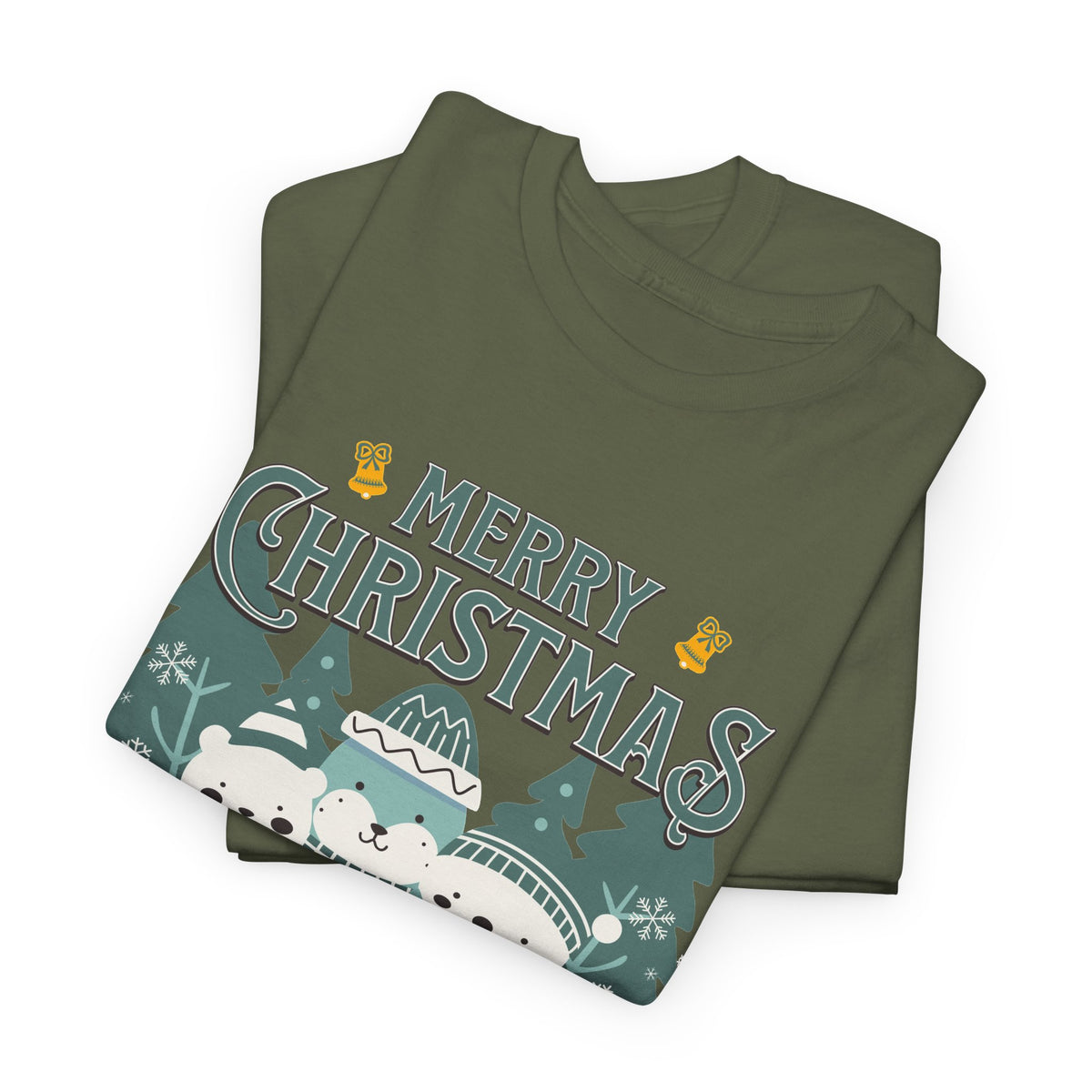 Cute Polar Bear Christmas Shirt, Merry Christmas Graphic Tee, Cozy Winter Animals T-Shirt, Penguin Holiday Gift