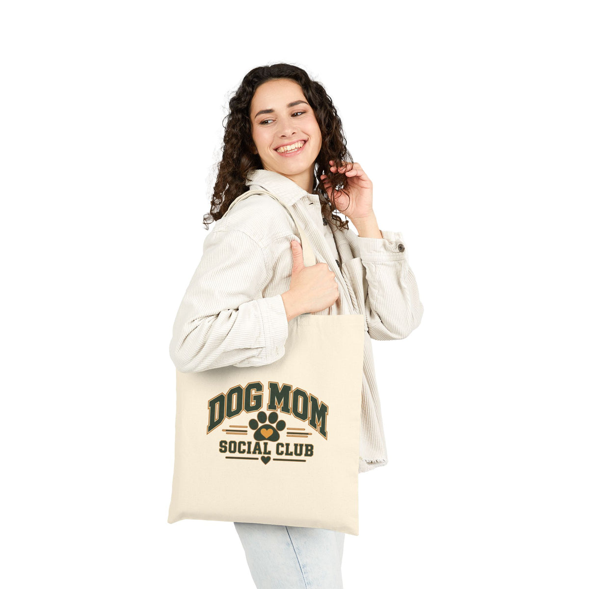 Dog Mom Social Club — Dog Lover Canvas Tote Bag