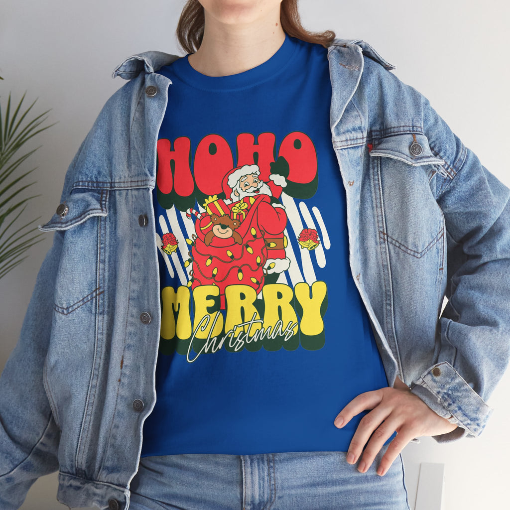 Retro Santa Christmas Shirt, Ho Ho Merry Christmas Tee, Vintage Holiday Graphic T-Shirt, Cute Santa Claus Gift