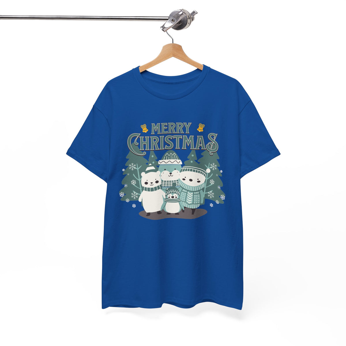 Cute Polar Bear Christmas Shirt, Merry Christmas Graphic Tee, Cozy Winter Animals T-Shirt, Penguin Holiday Gift