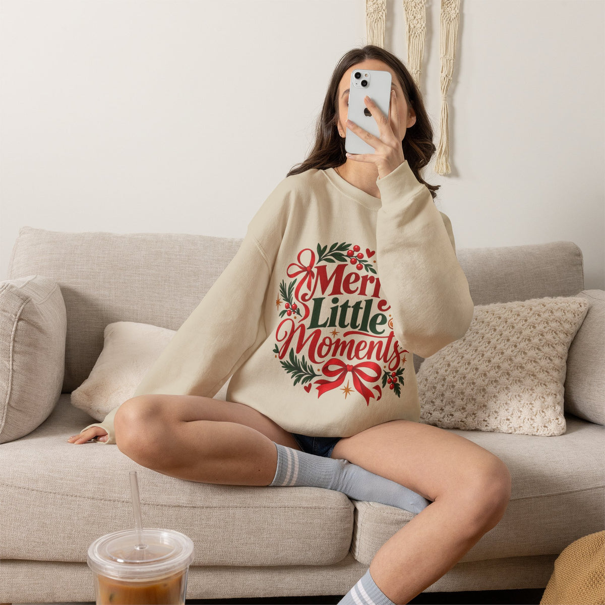 Merry Little Moments Sweatshirt, Retro Christmas Crewneck, Cute Holiday Sweater, Cozy Christmas Gift