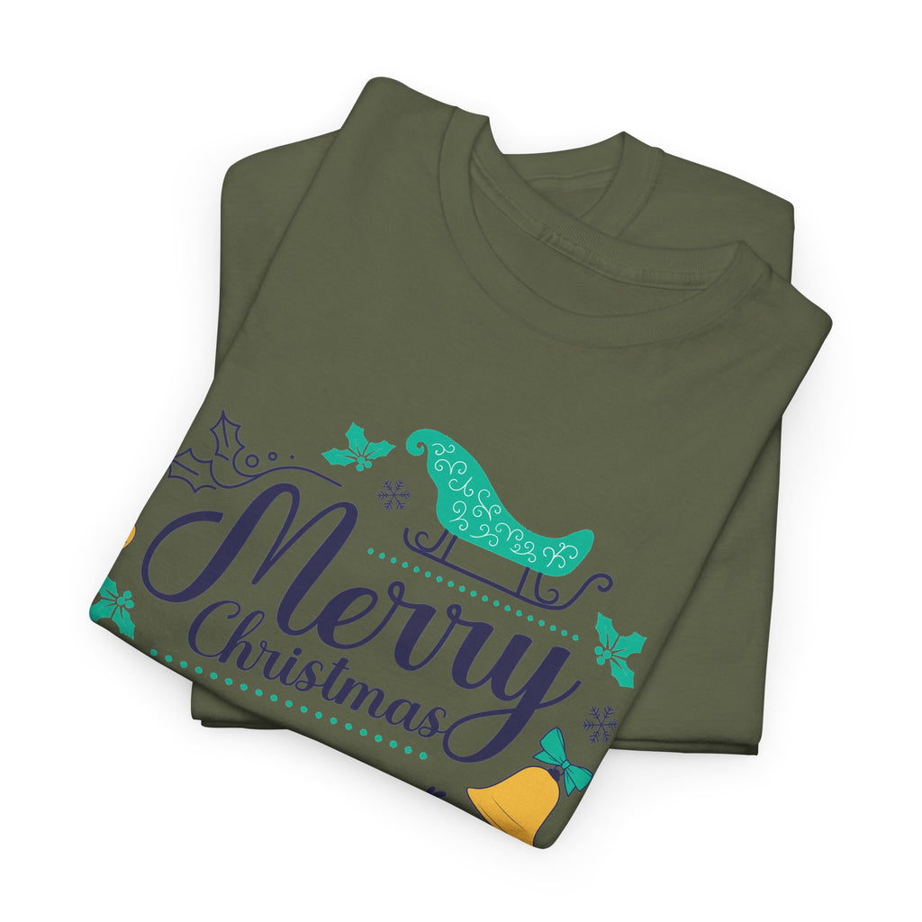 Merry Christmas Shirt, Elegant Holiday Graphic Tee, Festive Christmas Typography T-Shirt, Cute Winter Holiday Gift
