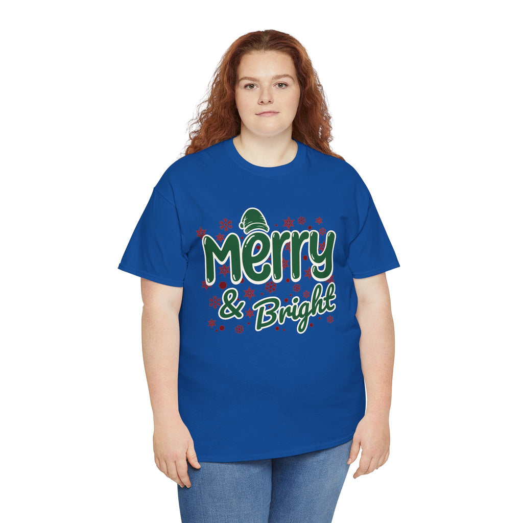 Merry and Bright Christmas Shirt, Retro Holiday Graphic Tee, Vintage Christmas T-Shirt, Festive Xmas Gift